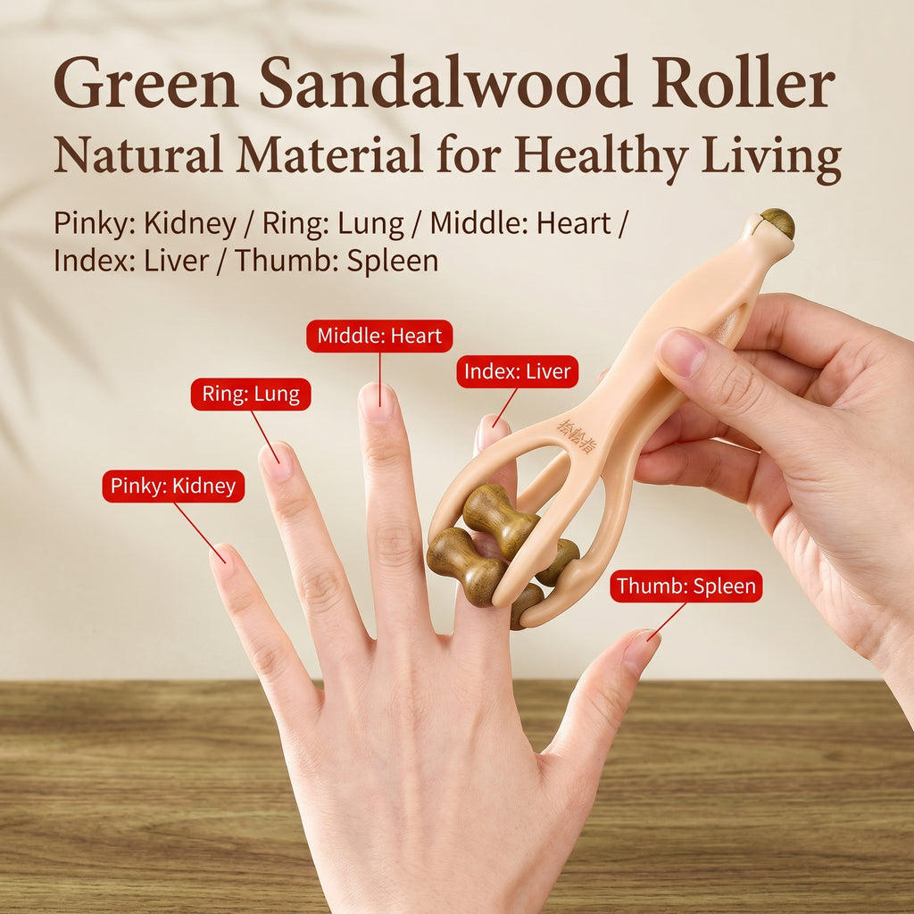YCMassage® Multifunctional Finger Massager — Solid Wood Roller for Joints, Acupressure, and Meridian Stimulation (Designed for Adults)