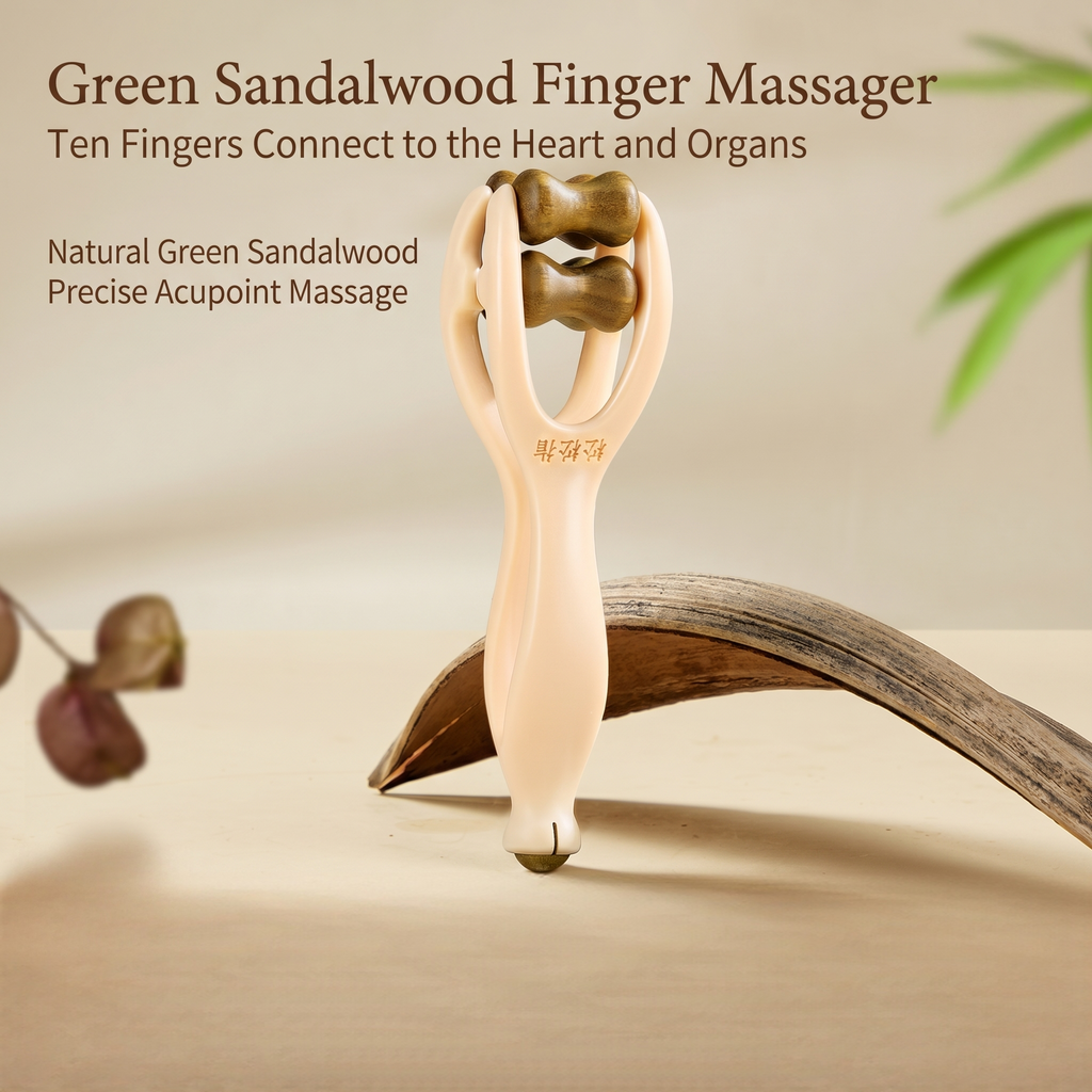 YCMassage® Multifunctional Finger Massager — Solid Wood Roller for Joints, Acupressure, and Meridian Stimulation (Designed for Adults)