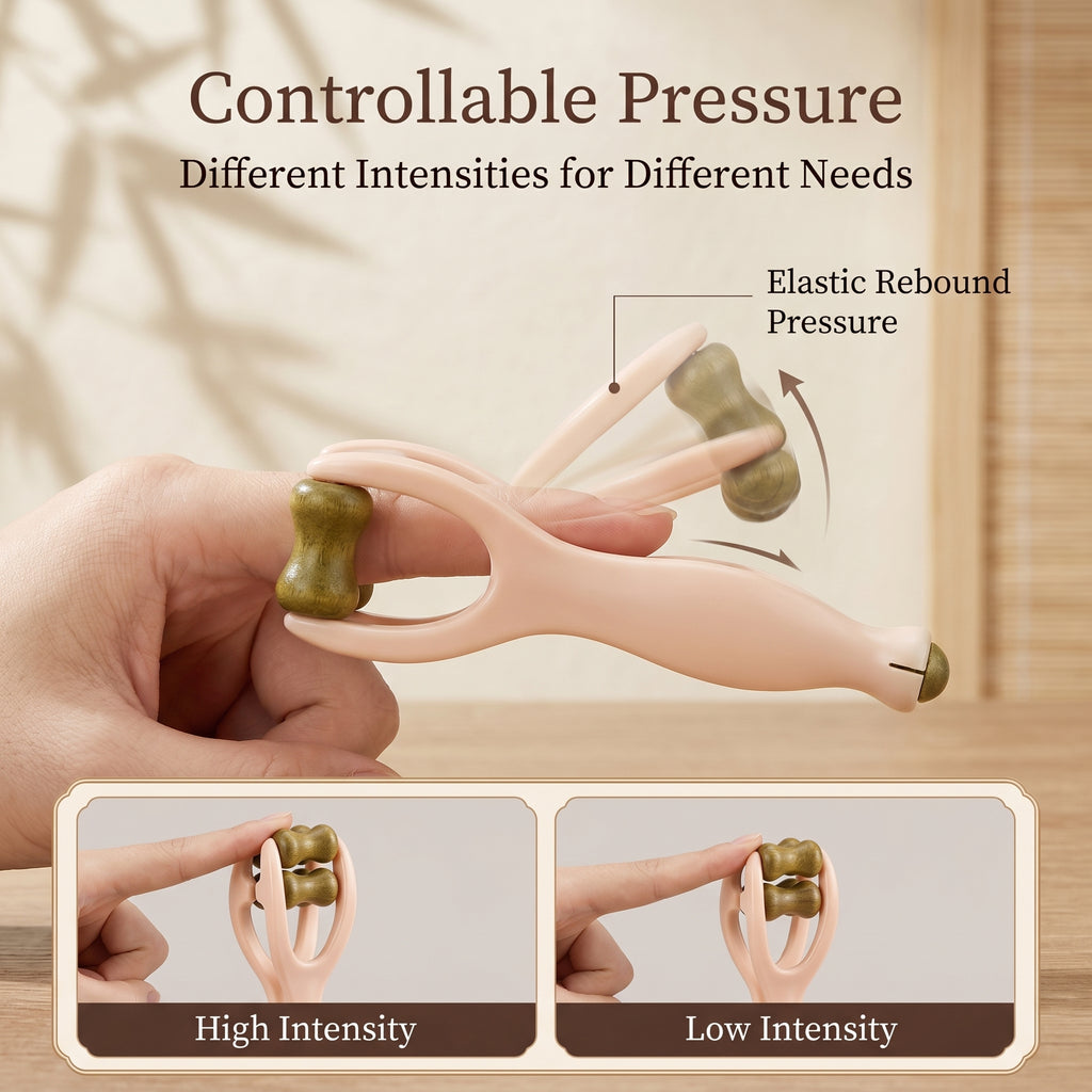 YCMassage® Multifunctional Finger Massager — Solid Wood Roller for Joints, Acupressure, and Meridian Stimulation (Designed for Adults)