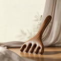YCMassage® Authentic Sandalwood & Deer Antler Scalp Massage Comb — Head Meridian Clearing and Gua Sha Tool