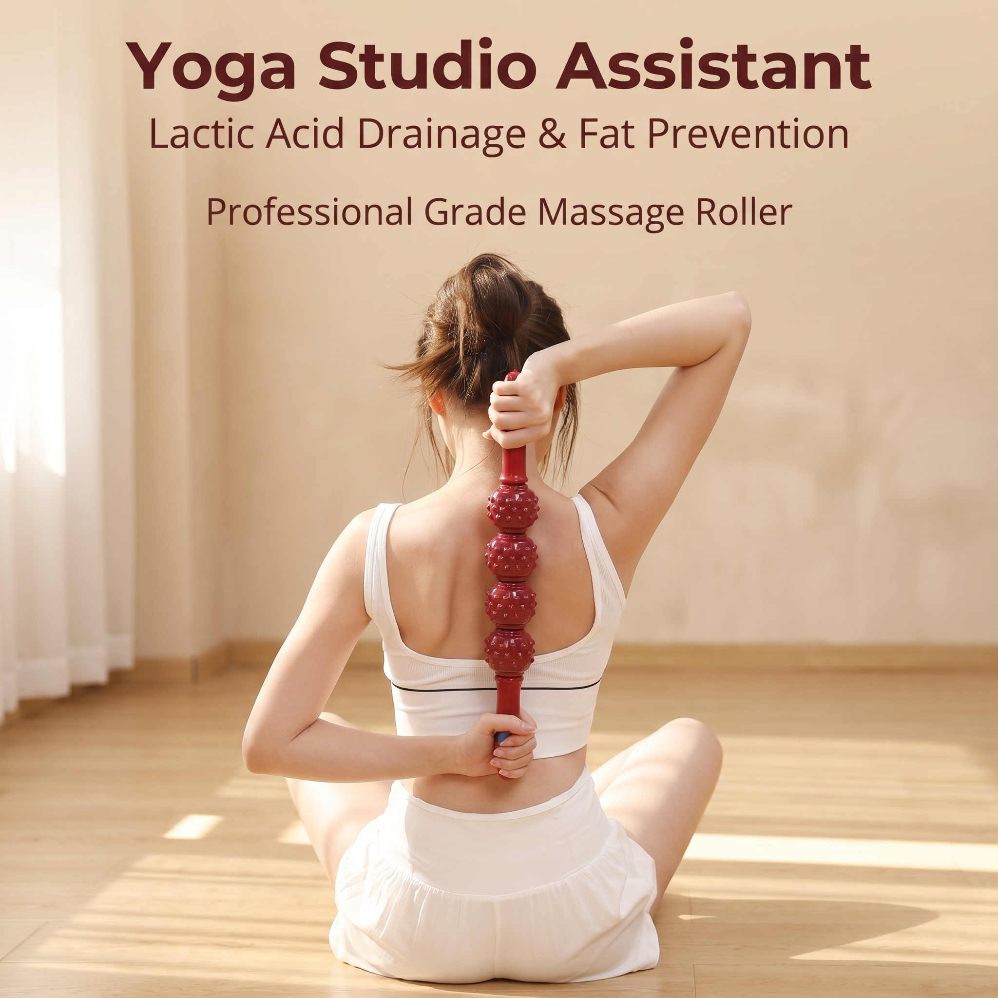 YCMassage® Meridian-Clearing Yoga & Muscle Release Fitness Roller — Wellness & Health Massage Stick / Fascia Rolling Tool