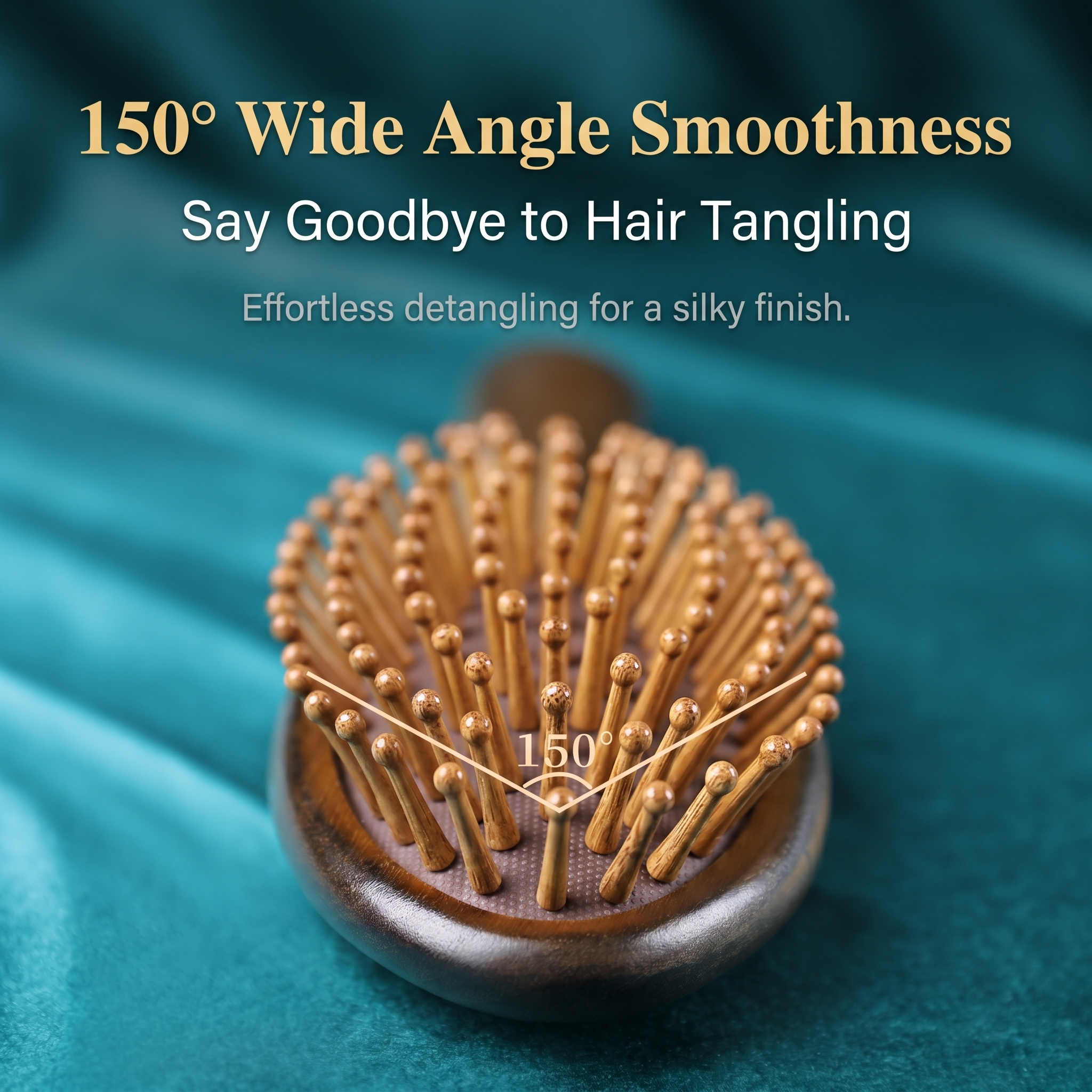 YCMassage® Sandalwood Air-Cushion Comb — Women's Home Use, Hair-Smoothing, Head & Scalp Massage Comb; Unclogs Hair Follicles — Portable Design