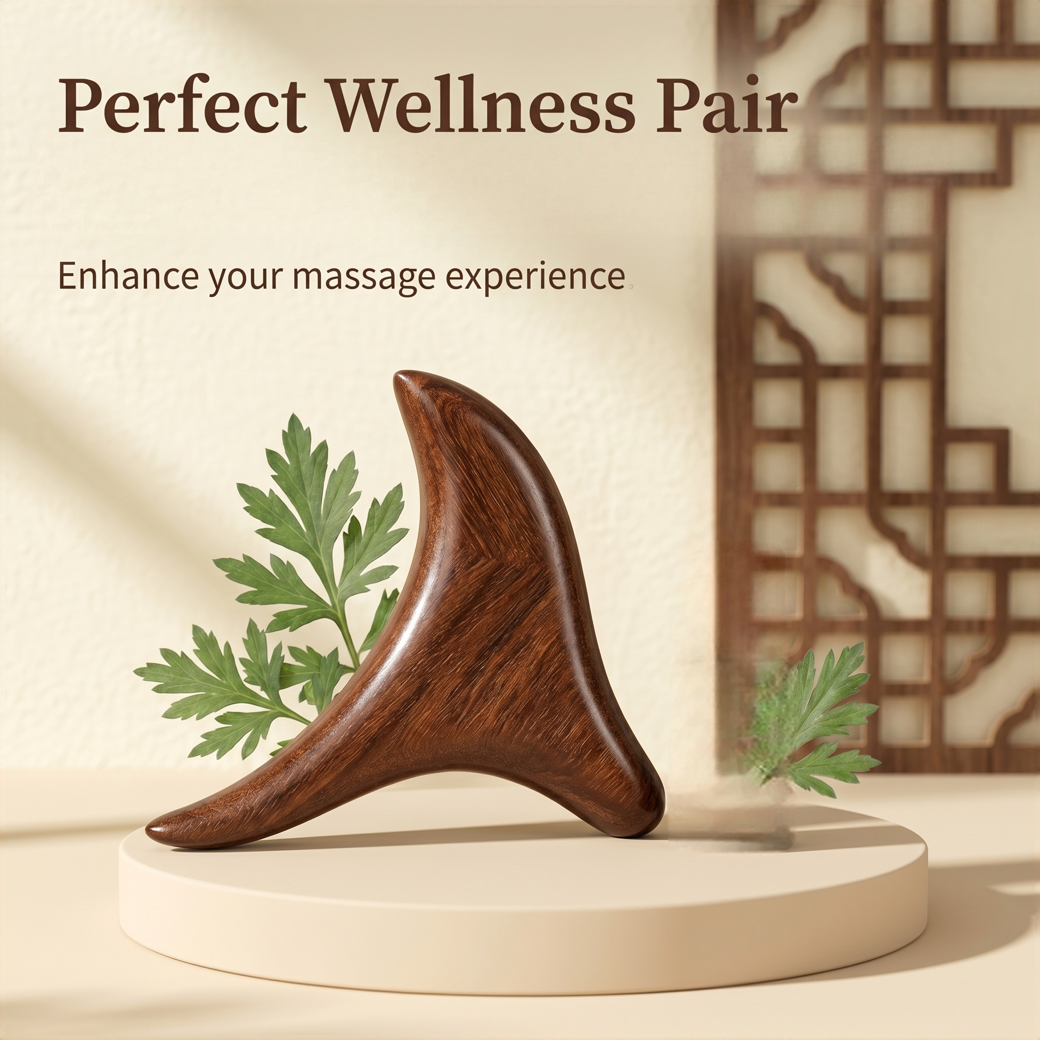 YCMassage® Golden Silk Ebony Foot Massager — Triangular Acupressure Tool, Tendon Scraper, Gua Sha Board, Meridian Clearing Stick, and Comb